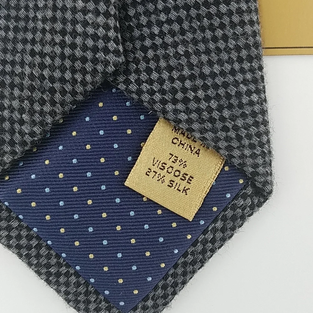 Class Club Boys Black and Gray Micro-Check Necktie